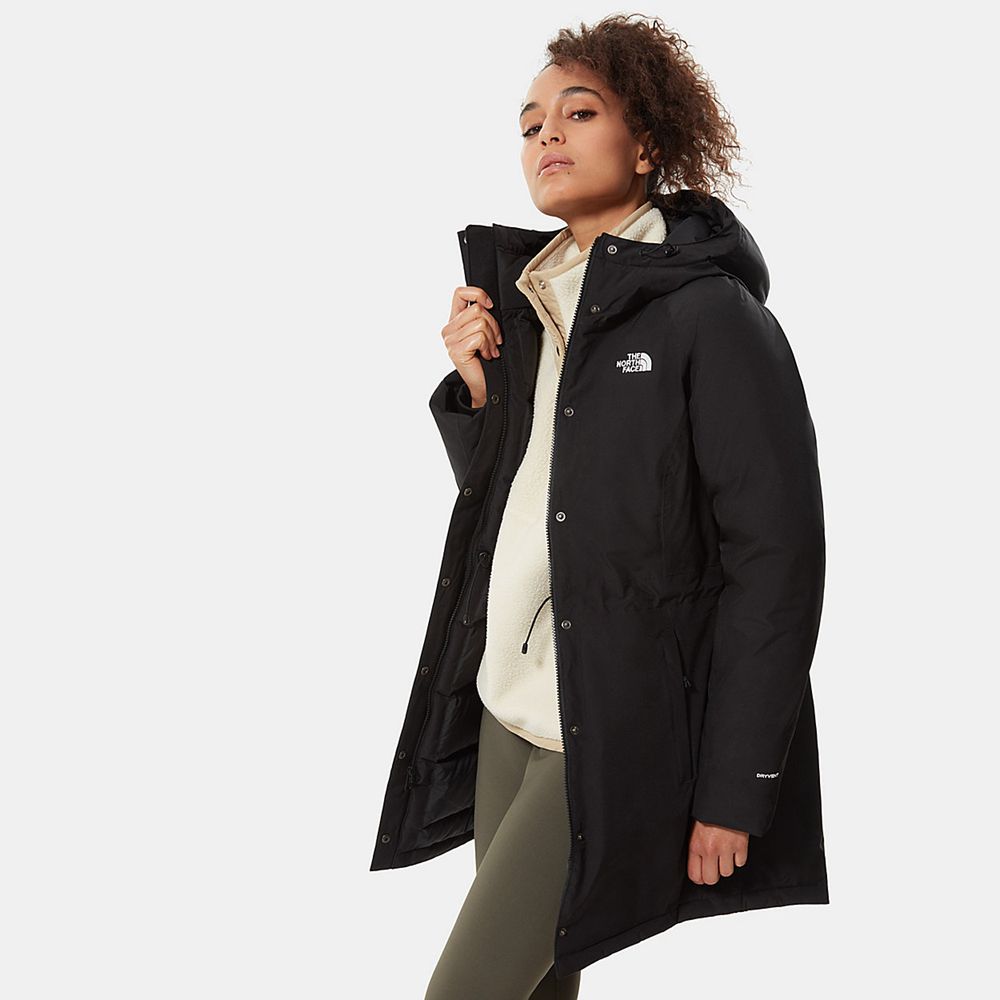 The North Face Waterproof Jackets Womens Australia - The North Face Brooklyn Parka Black Dryvent (AT